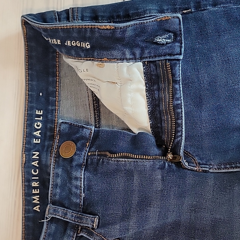 American Eagle Blue Denim Jeggings High-Rise Womens Size 6 - Picture 9 of 15